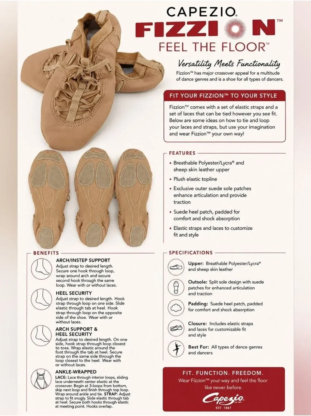 Capezio Kids Jazz Shoes Nude Tan
